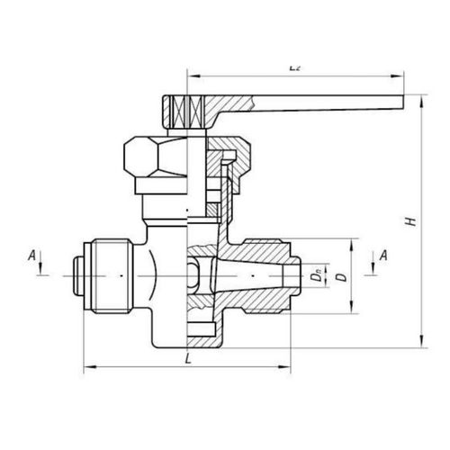 Бронзовый кран 3-ходовой штуцерный сальниковый с Т-образной пробкой 10x25 мм 536-3М.287 (ИТШЛ.49174105)